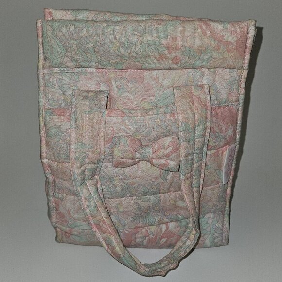 VTG Baby Connection Soft Style Pink Floral Diaper Bag Small 11x9 Green Blue READ - Picture 1 of 15